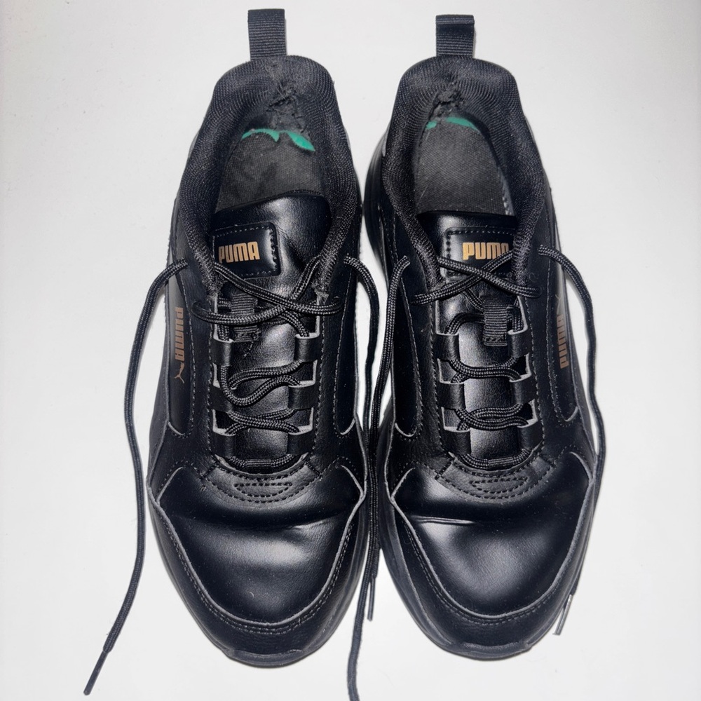 Puma Men's Black Leather Sneakers
